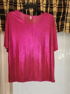 2x Women's Metallic Magenta Short Sleeve Tee